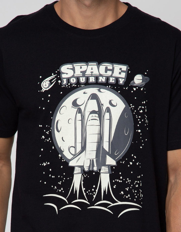 T Zone Short Sleeve T-Shirt Print Outer Space Space Journey