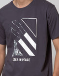 T Zone Short Sleeve T-Shirt Print Romance Flower Stay In Peace