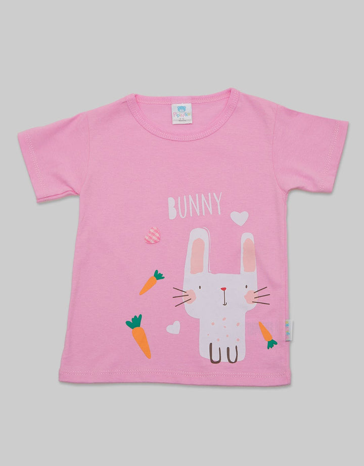 Pipiniko Short Sleeve T-Shirt Print Bunny Carrot