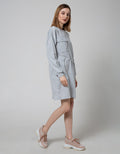 American Jeans Long Sleeve Midi Dress Waist Stopper