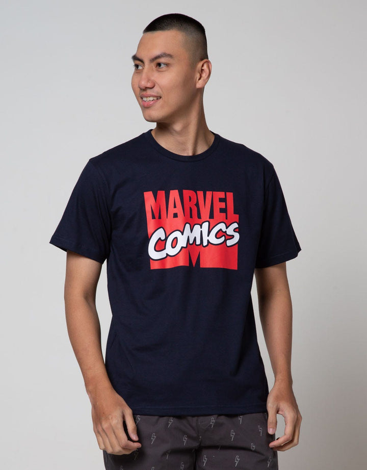 Marvel Short Sleeve T-Shirt Wording Marvel Comics