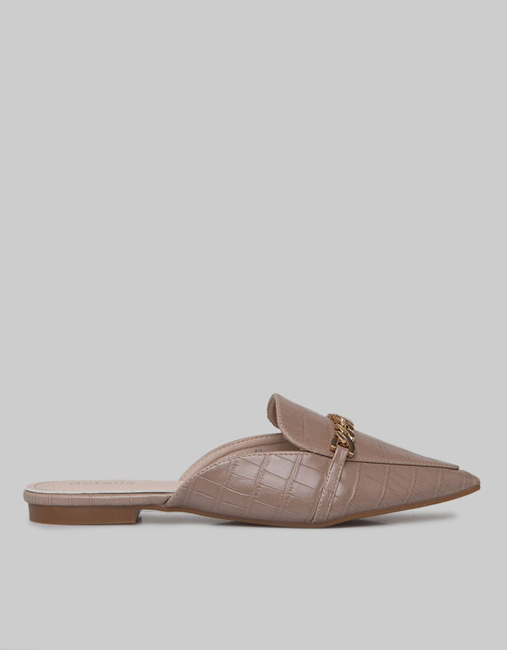 Details Mule Sandals Woman Dyq-16:Khaki:36:Solid:Mule Sandals 