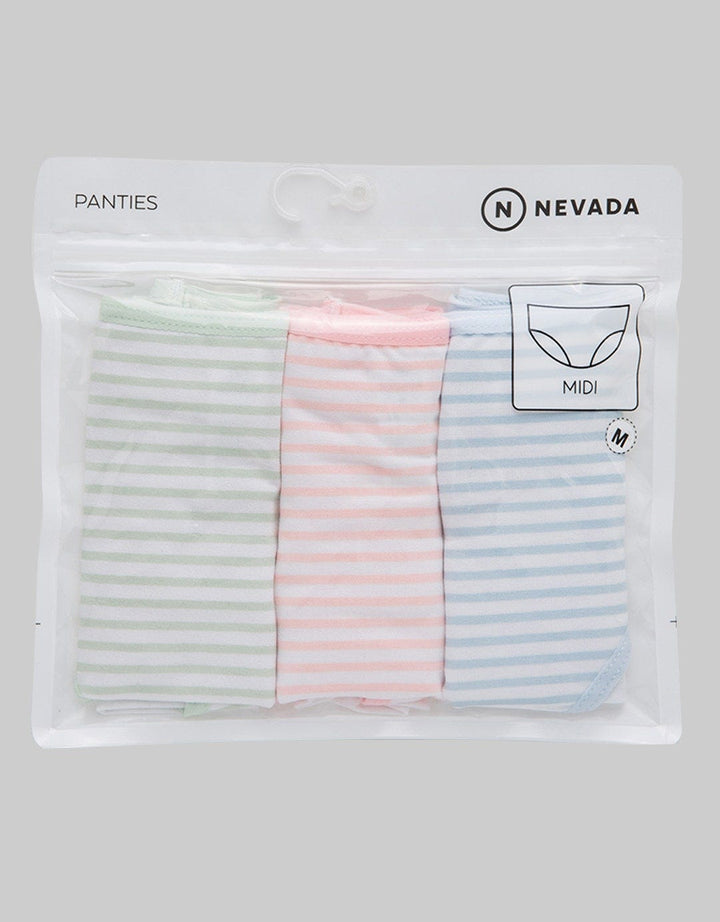 Nevada Midi Briefs Panty Box Print Stripe (3 Colors)