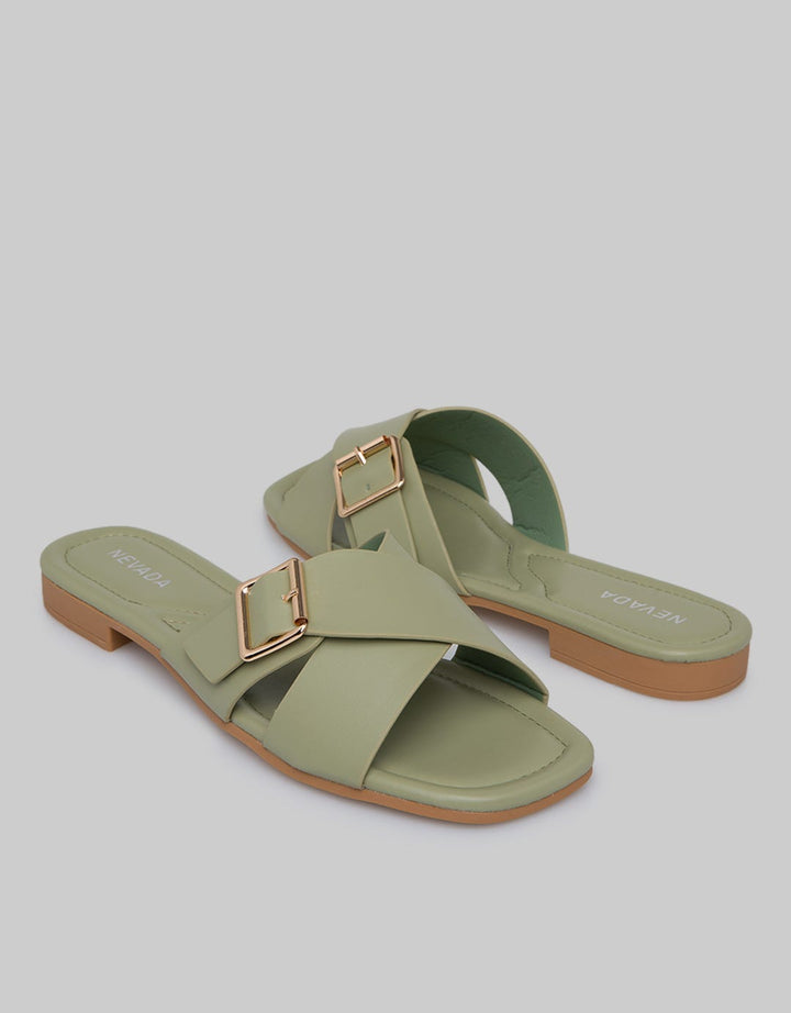Nevada Slip On Woman Cross Buckle Strap