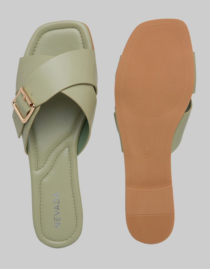 Nevada Slip On Woman Cross Buckle Strap