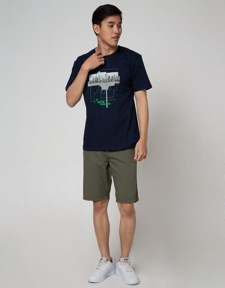 T Zone Short Sleeve T-Shirt Photoprint City - Be Your Better Tfpf2-C5:Navy Blue:S:Graphic:Ss T-Shirt