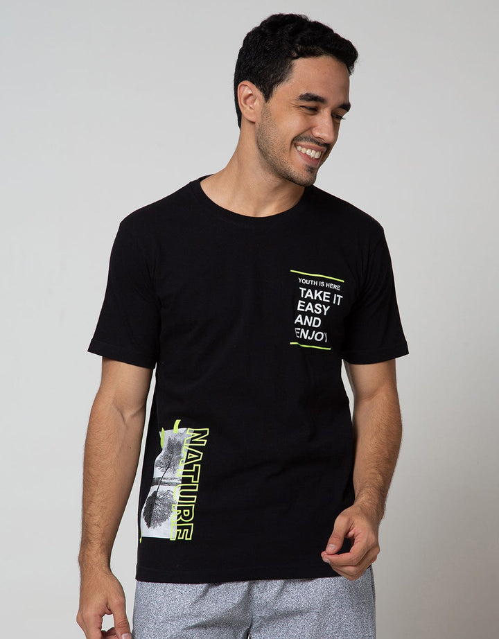 T Zone Short Sleeve T-Shirt Print Nature Theme Take It