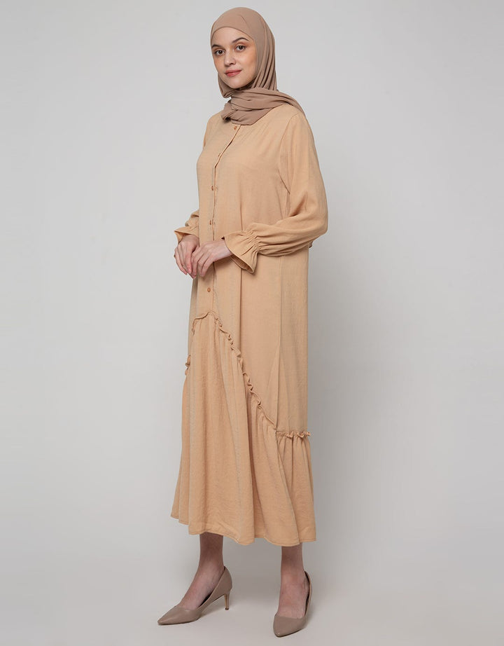Annisa Long Sleeve Maxi Dress With Triangle Bottom Panel