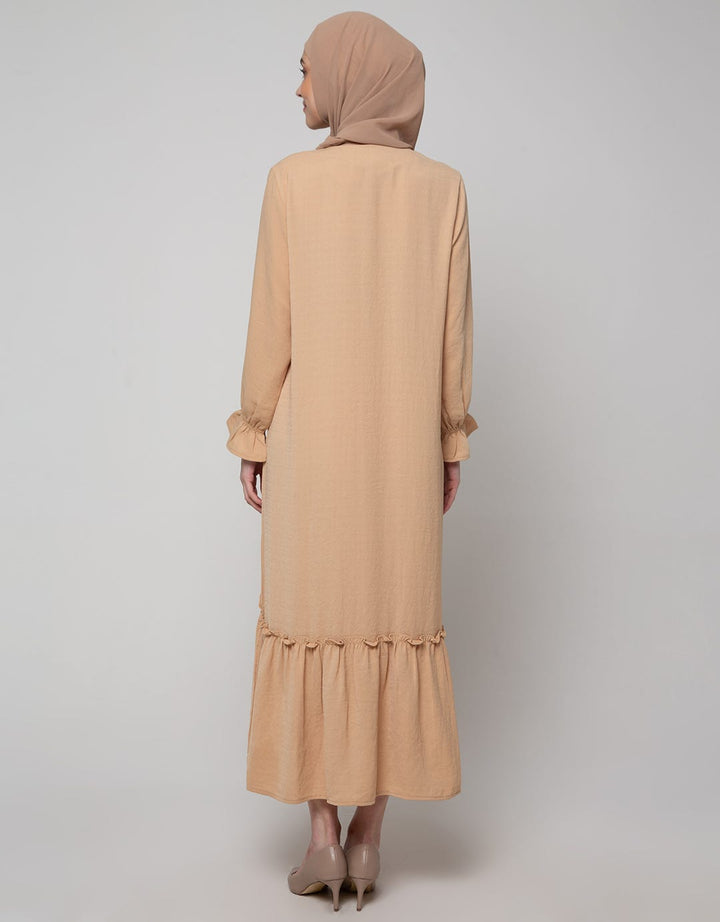 Annisa Long Sleeve Maxi Dress With Triangle Bottom Panel