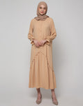 Annisa Long Sleeve Maxi Dress With Triangle Bottom Panel