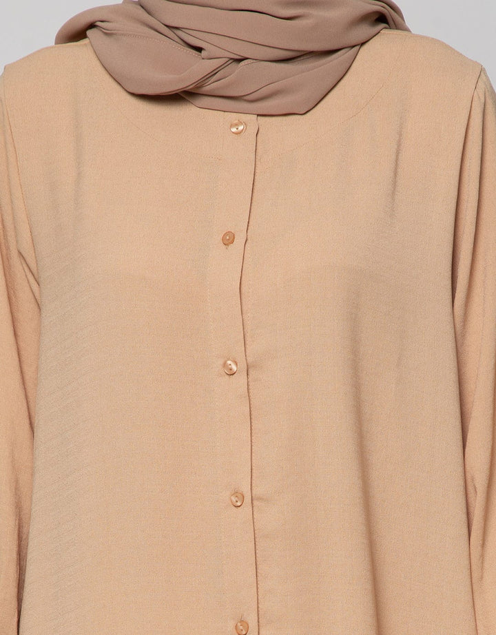 Annisa Long Sleeve Maxi Dress With Triangle Bottom Panel