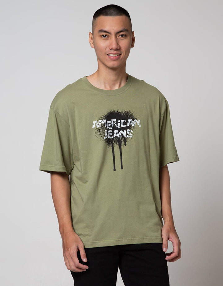 American Jeans Short Sleeve T-Shirt Oversized Tee Spray Paint