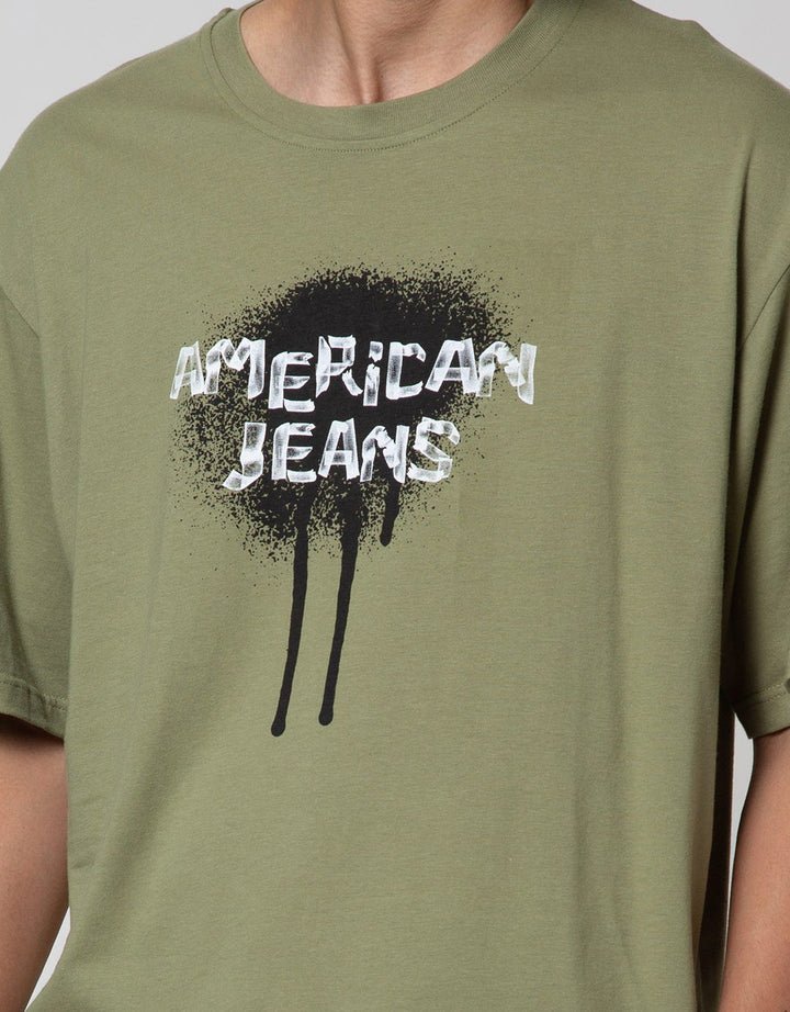 American Jeans Short Sleeve T-Shirt Oversized Tee Spray Paint
