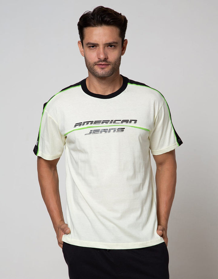 American Jeans Short Sleeve T-Shirt Tee Shoulder Tape