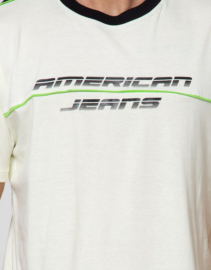 American Jeans Short Sleeve T-Shirt Tee Shoulder Tape