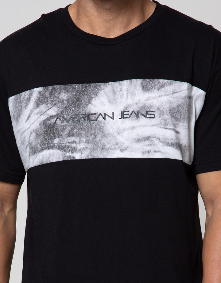 American Jeans Short Sleeve T-Shirt Tee Tie Dye Block