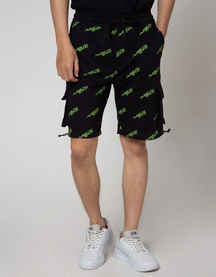 American Jeans Short Pants Fullprint Wording Cargo