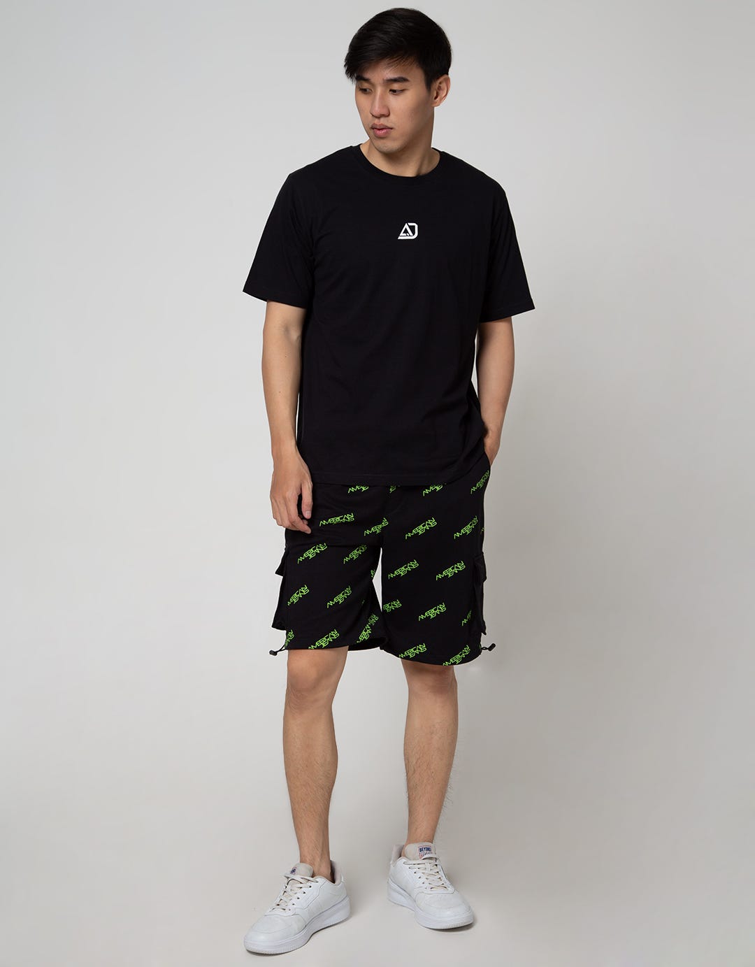 American Jeans Short Pants Fullprint Wording Cargo