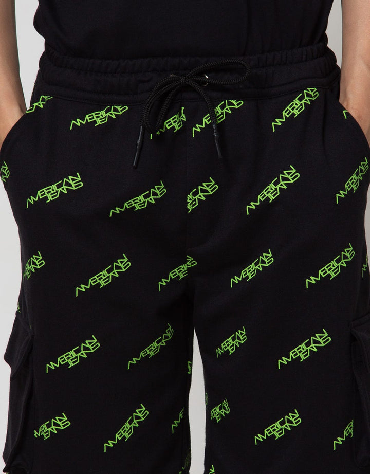 American Jeans Short Pants Fullprint Wording Cargo