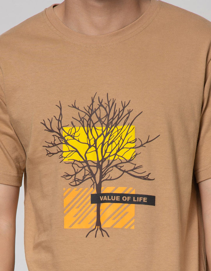 T Zone Short Sleeve T-Shirt Print Captivating Nature Theme Life