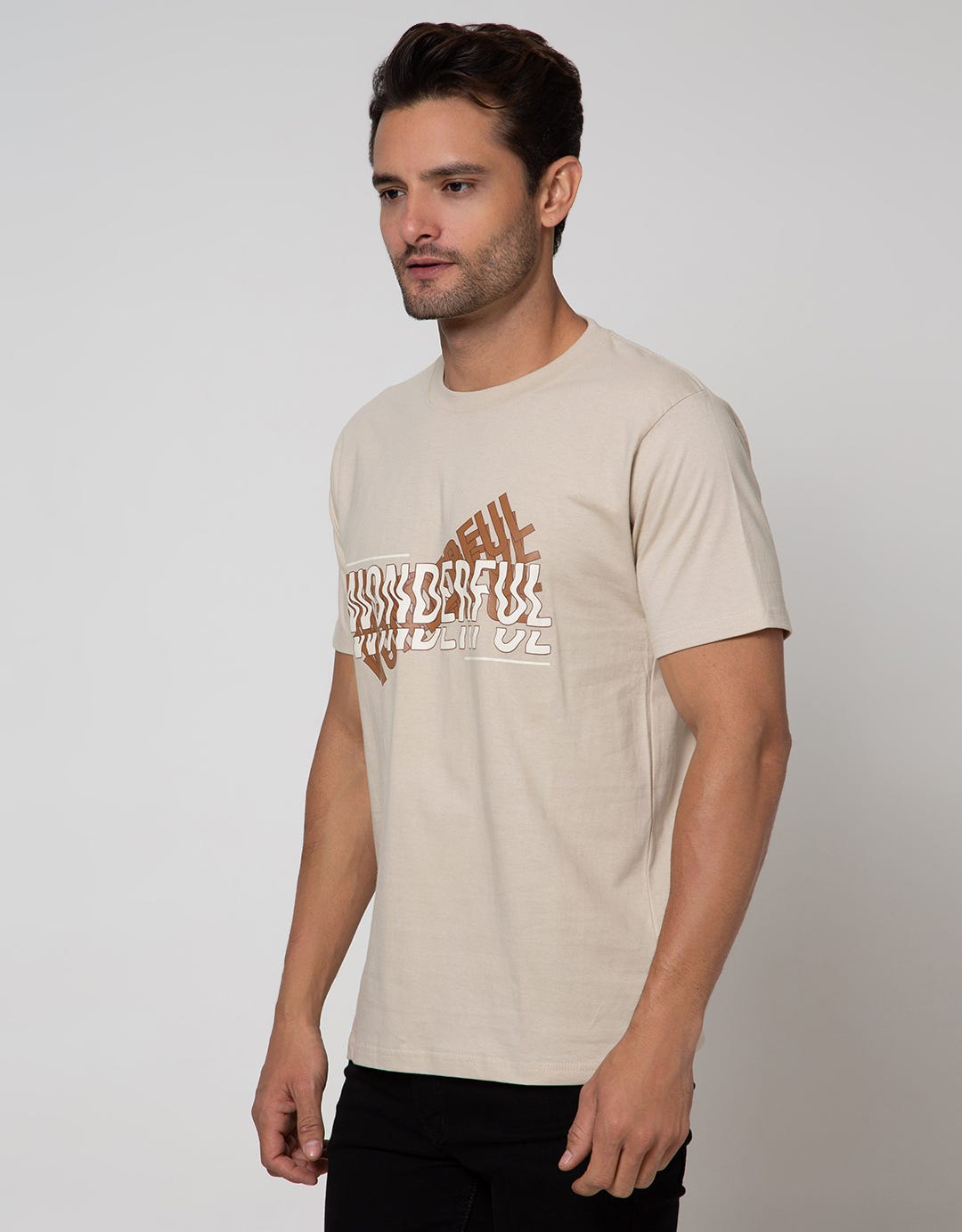 T Zone Short Sleeve T-Shirt Print Theme Statement Wonderful