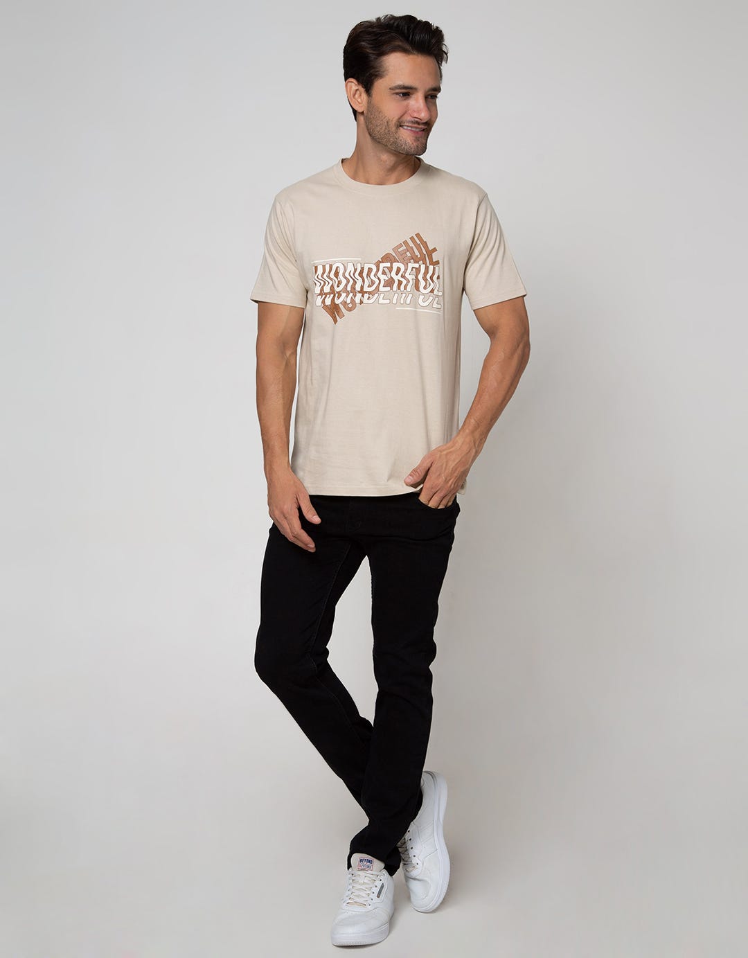 T Zone Short Sleeve T-Shirt Print Theme Statement Wonderful