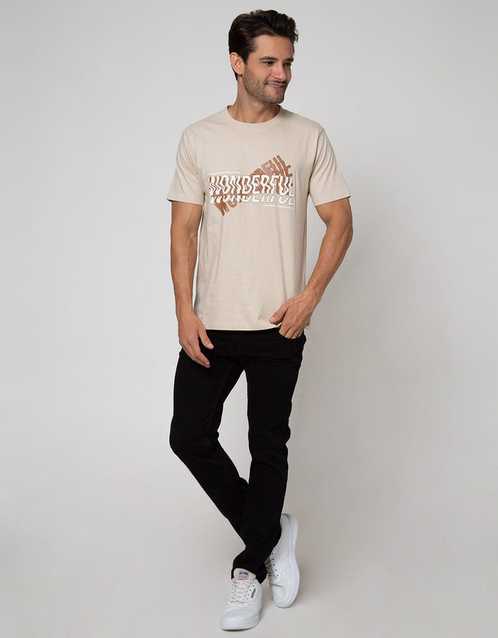 T Zone Short Sleeve T-Shirt Print Theme Statement Wonderful