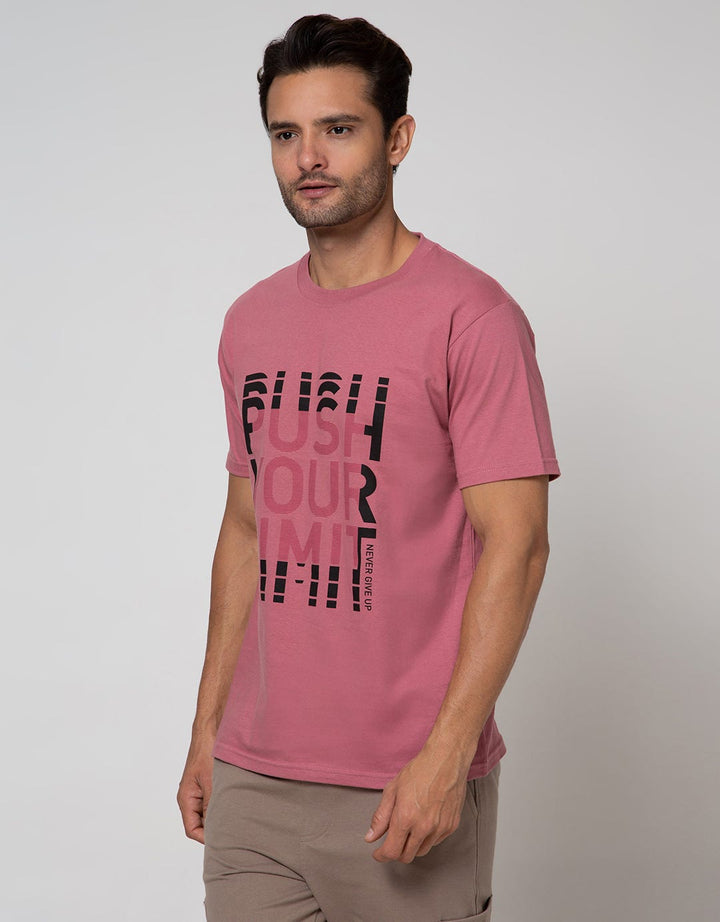 T Zone Short Sleeve T-Shirt Print Theme Statement Push Your Limit