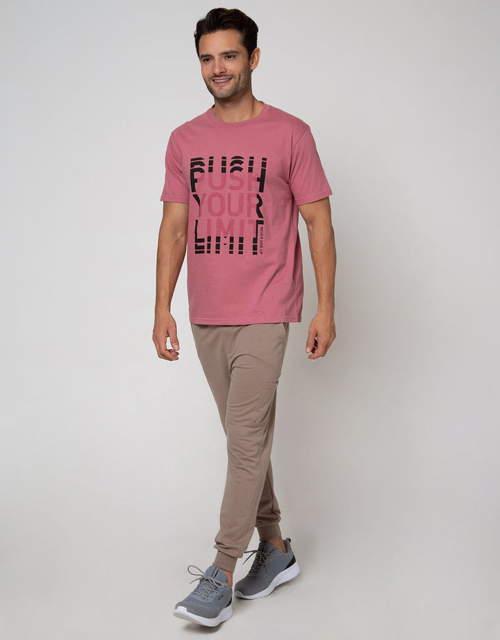 T Zone Short Sleeve T-Shirt Print Theme Statement Push Your Limit