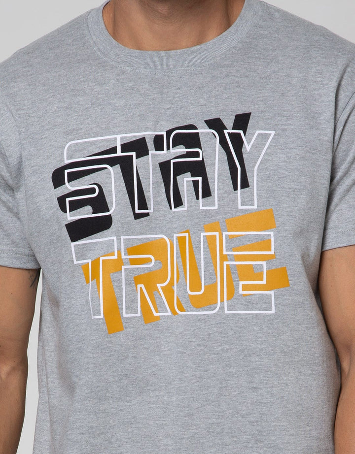 T Zone Short Sleeve T-Shirt Print Theme Statement Stay True