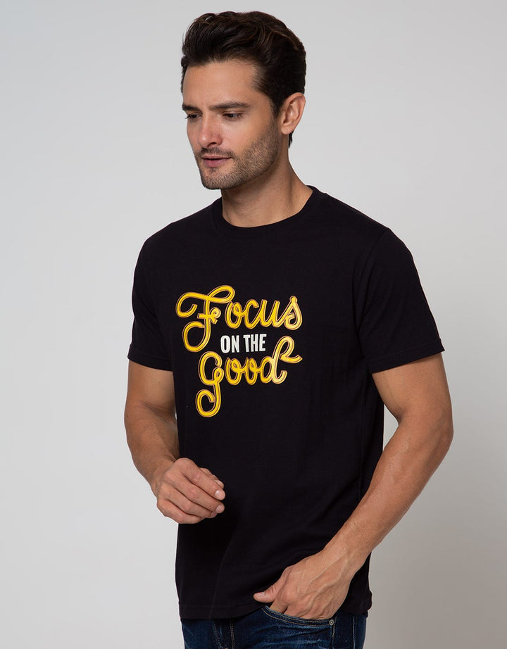 T Zone Short Sleeve T-Shirt Print Theme Statement Focus On The Good