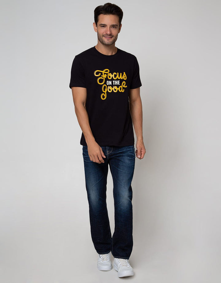 T Zone Short Sleeve T-Shirt Print Theme Statement Focus On The Good