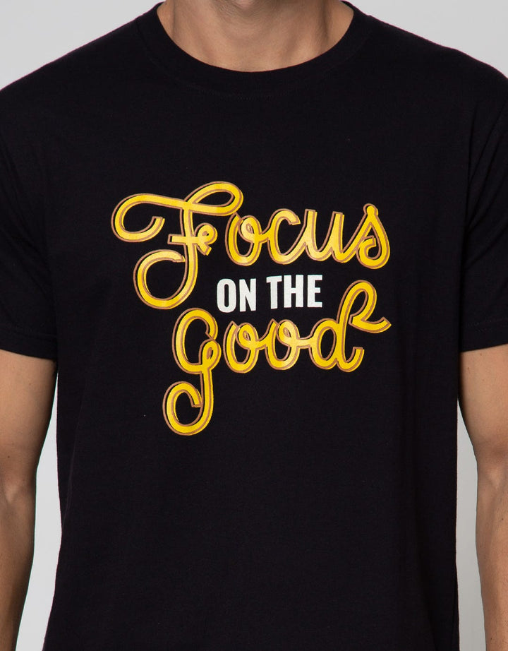 T Zone Short Sleeve T-Shirt Print Theme Statement Focus On The Good