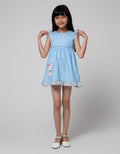 Little M Short Sleeve Midi Dress Floral Bunny