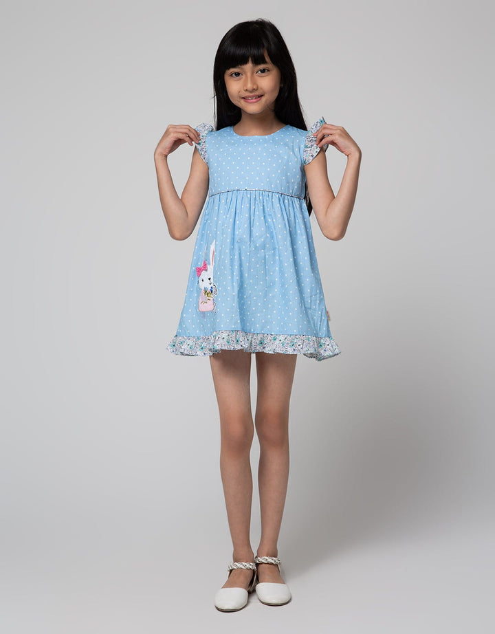 Little M Short Sleeve Midi Dress Floral Bunny