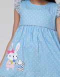 Little M Short Sleeve Midi Dress Floral Bunny