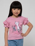 Little M Short Sleeve T-Shirt Ruffle Perfect Day Cat