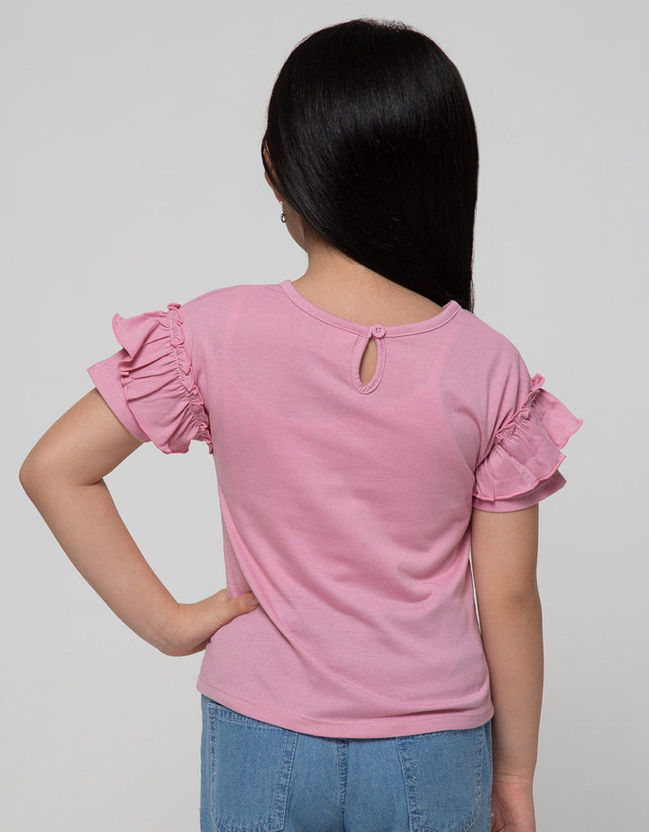 Little M Short Sleeve T-Shirt Ruffle Perfect Day Cat