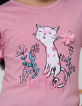Little M Short Sleeve T-Shirt Ruffle Perfect Day Cat