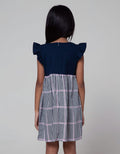 Little M Short Sleeve Midi Dress Woven Houndstooth