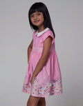 Little M Short Sleeve Midi Dress Tangan Puff Print Bunga