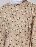 Annisa Long Sleeve Maxi Dress Printed Shirt With Gather Detail