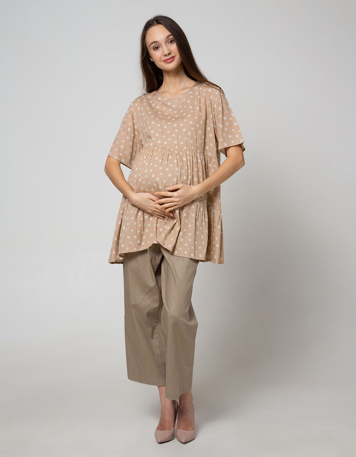 St. Yves Mom Short Sleeve Blouse Rayon Tier Daisy