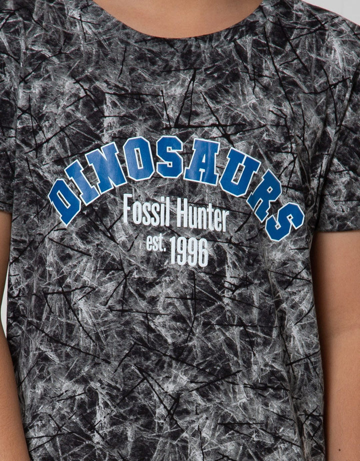 Little M Short Sleeve T-Shirt Tie Dyed Dinosaur