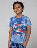 Little M Short Sleeve T-Shirt Tie Dyed Summer Shark