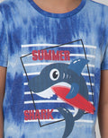 Little M Short Sleeve T-Shirt Tie Dyed Summer Shark