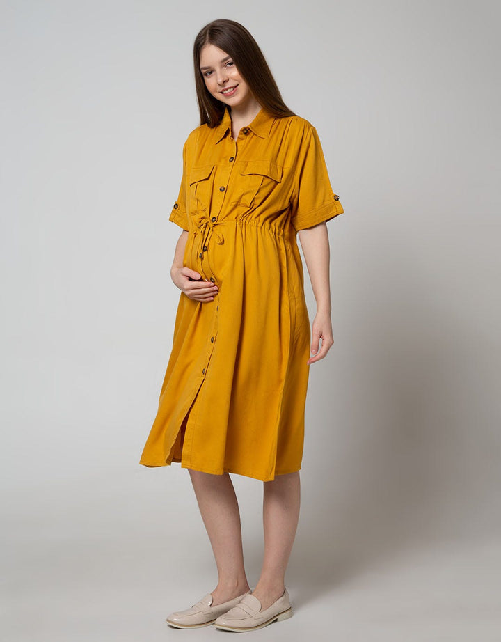 St. Yves Mom Short Sleeve Maxi Dress With Pocket