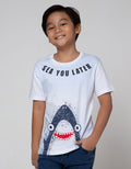Little M Short Sleeve T-Shirt Shark Ombre Laser