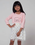 Little M Long Sleeve Midi Dress Polkadot Tile Aplikasi