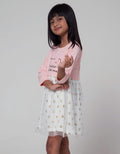 Little M Long Sleeve Midi Dress Polkadot Tile Aplikasi